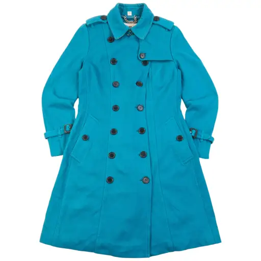Vintage Burberry Sandringham Wool Trench Jacket Womens Size M