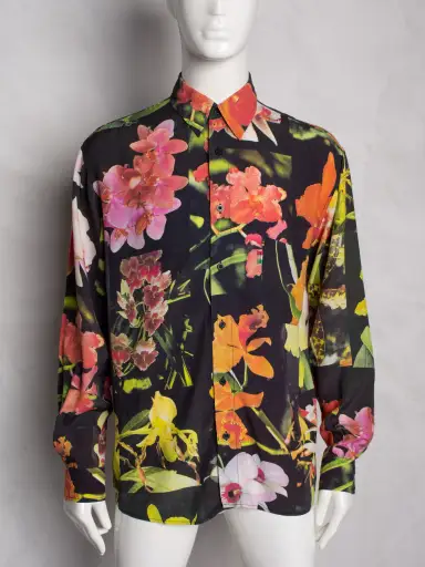 1990's Moschino Jeans men's flower print shirt
