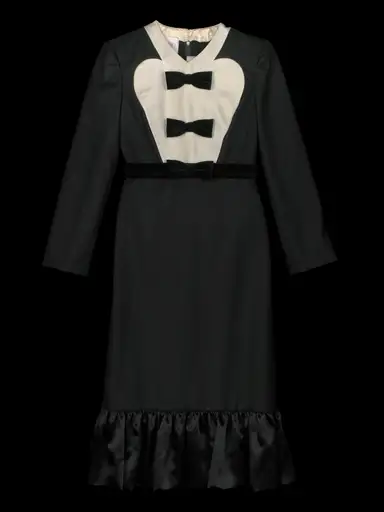 Valentino Virgin Wool Midi Dress with Bows