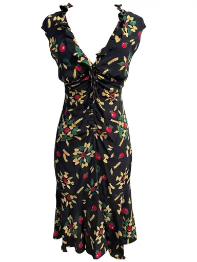 S/S 2006 Moschino Cheap & Chic Pasta Printed Silk Dress