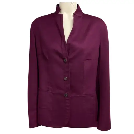 Jil Sander Purple Three Button Cashmere Blazer