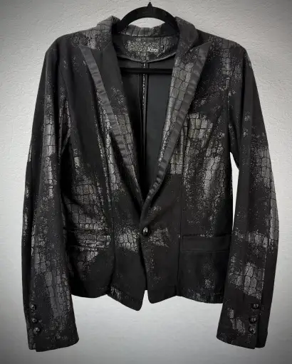 Xfrm Crocodile Waxed Peaked Blazer