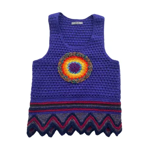 Yves Saint Laurent Rive Gauche 1970s Crochet Knit Tank