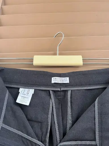 Brunello Cucinelli Dark Grey Tailored Trousers – Made in Ita