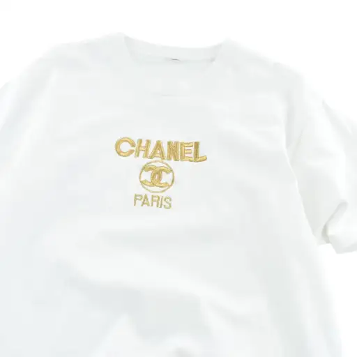 90's CHANEL ブートレグ ロゴ刺繍 Tシャツ 260703H