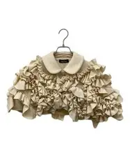 Comme des Garçons Ruffle Design Cape Beige Wool/Nylon Free Size