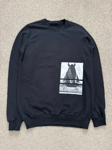 FW15 Rick Owens DRKSHDW "Sphinx" Horse Patch Sweatshirt