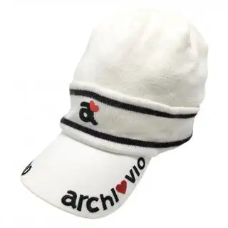 アルチビオ つば付きニット帽 白×黒 ロゴ刺しゅう   ゴルフウェア archivio アルチビオ(archivio)のスポーツ/アウトドアのゴルフ(ウエア)の商品詳細ページへのリンク