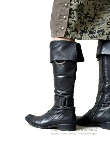Regard Pointed Toe Biker Fold-Over Boots/