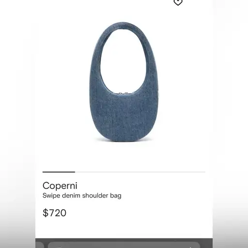 Authentic NWT, Coperni Blue Denim Oval Handbag orig. $720