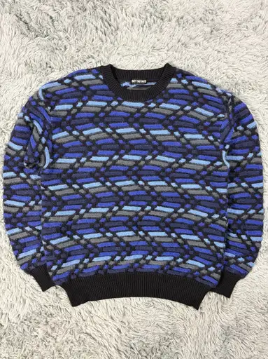 Issey Miyake 1992 3D Zigzag Heavyweight Knit Jumper - M/L