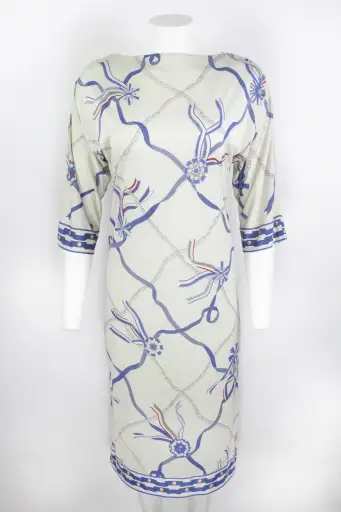 Vintage 70s Silk Hermes Dress - S