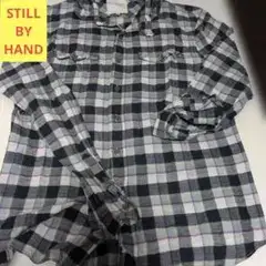 STILL BY HAND メンズ 　ワイヤー入り長袖チェックシャツ サイズ48