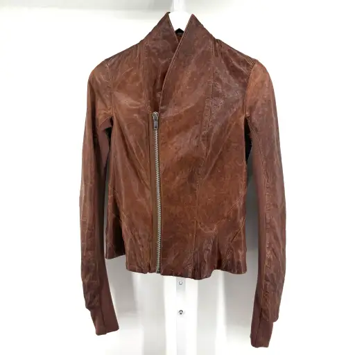 Rick Owens Resin Calfskin Leather Jacket