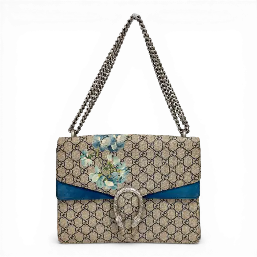 GG Supreme Dionysus Chain Shoulder Bag Blue Blooms