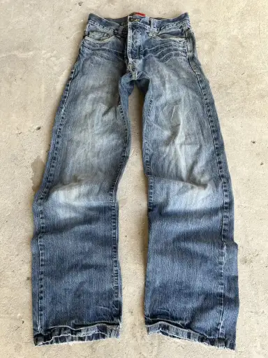 Faded Thrashed Crash Denim Pants Jeans like Rick Owens Y2K