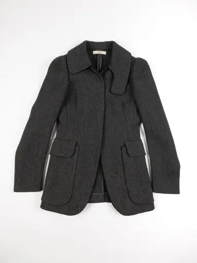 FW 2001 Runway Charcoal Grey Virgin Wool Tailored Jacket