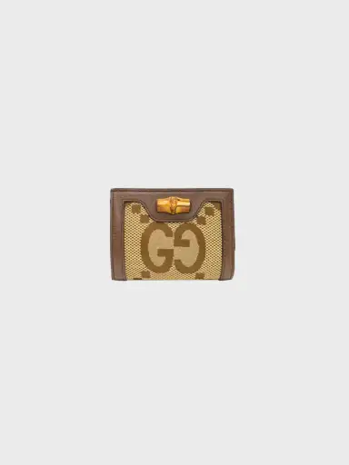 Gucci 2020s Beige Brown Jumbo GG Canvas Wallet