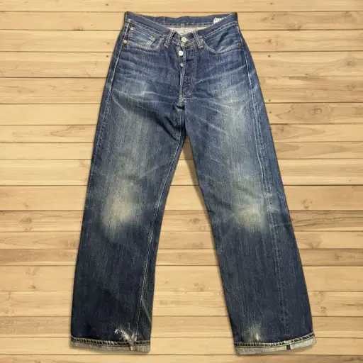 Vintage 90s Archival Selvedge Sugarcane Indigo Denim