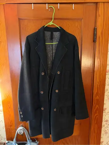 Luciano Barbera Suede Shearling Lined Coat sz 52