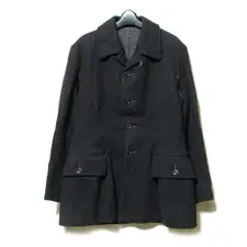 MARC LE BIHAN Swedish Military Wool Coat M Black Vintage Used