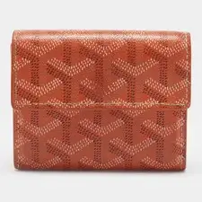 Goyard Marigny Orange Goyardine Coated Canvas and Leather Coin Purse