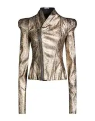 リックオウエンスリリーズ レディース アウター ジャケット・ブルゾン バイカージャケット RICK OWENS LILIES Gold ゴールド