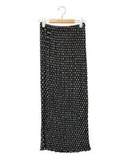 イッセイミヤケ ISSEY MIYAKE IM61-FG929 96SS ドット プリーツ ロングスカート M ブラック ホワイト IT2L8PEPO73O