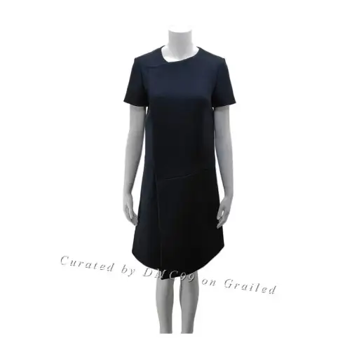 Balenciaga Navy Blue Short-Sleeve Dress