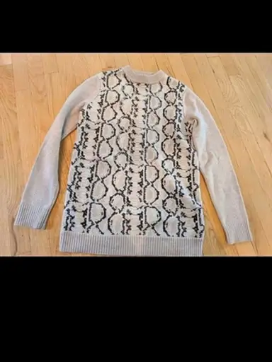 Damir Doma Beige Snake Print Wool Cashmere Sweater