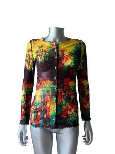 JEAN PAUL GAULTIER S/S 2000 GAUGIN PALM MESH TOP