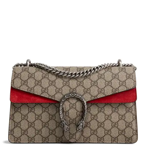 GUCCI GG Supreme Dionysus Shoulder Bag - Red Trim