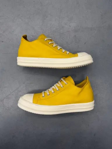 RICK OWENS DRKSHDW RAMONES LOW SNEAKERS - YELLOW