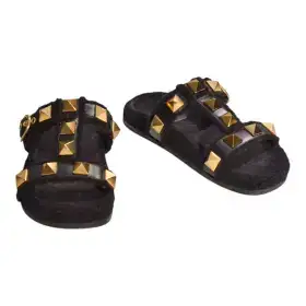 Valentino Garavani Roman Stud Shearling Slide Sandals EU 39