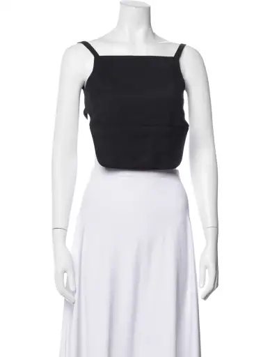 Square Neckline Sleeveless Crop Top