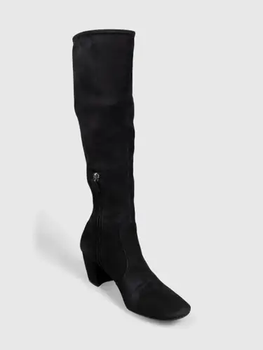 Black Suede Knee High Boots