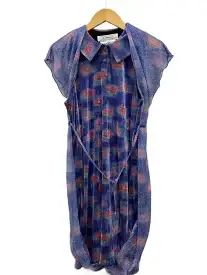 【中古】ANREALAGE◆半袖ワンピース/2012AW/TIME期/O/レーヨン/NVY/ネイビー/無地【レディースウェア】