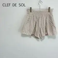 c0624【クレドソル】ショートパンツ キュロット Ｍ ウエストゴム ガーリー