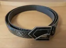 Saint Laurent Paris Anthony Vaccarello Snakeskin Belt Black 2cm Width Used