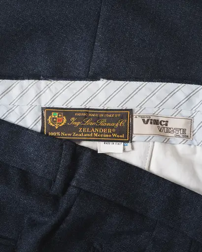 [Late 90's-Early 00's] "VINCI / Loro Piana Fabric" ZELANDER Pure Wool 2-Pleat Trousers (Made in Italy)