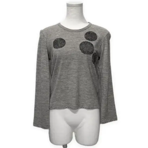 robe de chambre COMME des GARCONS 01AW ドットデザインウールカットソー クルーネック 短丈 トップス  ギャルソン コムコム Archive レディース