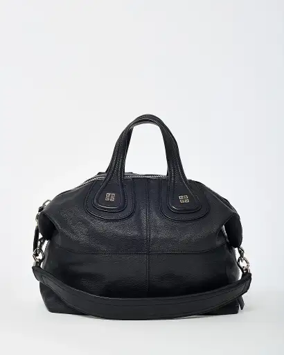 Givenchy Black Sugar Goatskin Leather Medium Nightingale 2Way Bag