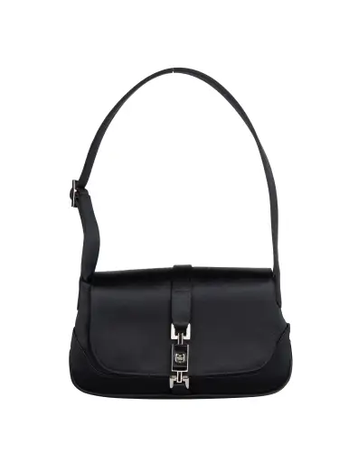 Gucci Vintage Tom Ford Era Black Satin Mini Jackie Evening Bag