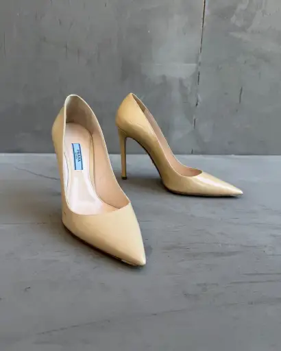 Prada Cream Leather High Heels – EU 37.5