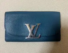 LOUIS VUITTON 三つ折り財布 ブルー