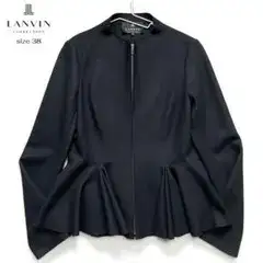 極美品 LANVIN COLLECTION ジップジャケット ペプラム 38 黒