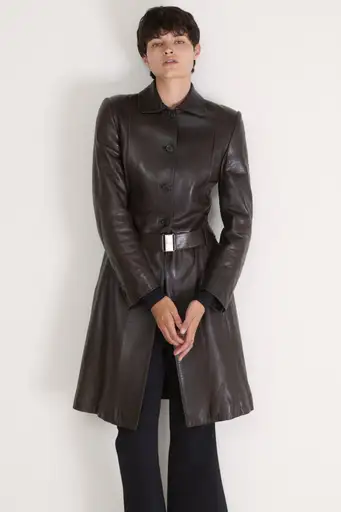 Prada Chocolate Leather Coat