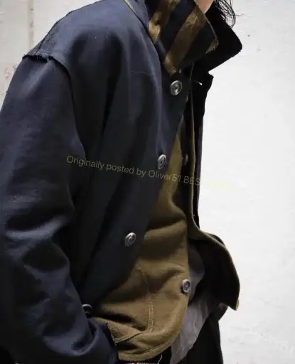 Ziggy Chen 23AW wool ochre‑yellow striped coat YYYY17/2610
