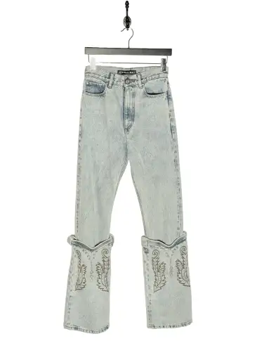 Y/Project Washed Blue Cowboy Cuffed Jeans