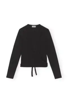 GANNI / Rib Jersey Wrap Blouse 38